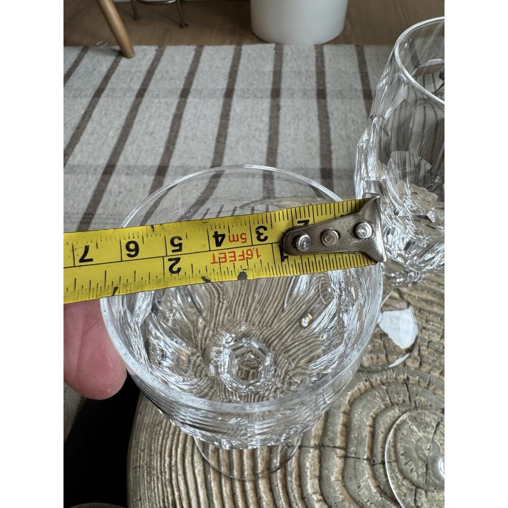 Waterford Curraghmore Cordial Hock Crystal Wine Glasses Knob Stem Trio Set Of 3 - Picture 12 of 13